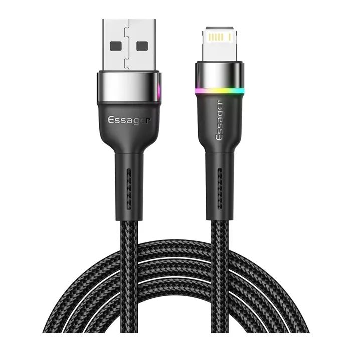 Дата кабель USB 2.0 AM to Lightning 1.0m 2.4A black Essager (EXCL-XCD01)