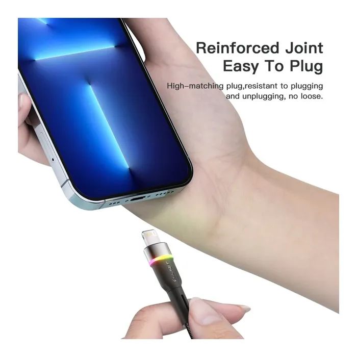 Дата кабель USB 2.0 AM to Lightning 1.0m 2.4A black Essager (EXCL-XCD01) изображение 8