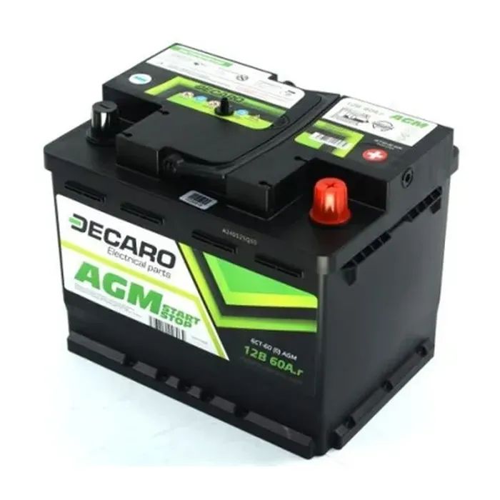 Акумулятор автомобільний DECARO 60Ah-12v AGM Start-Stop (242х175х190), R, EN680 (6СТ-60 (0) AGM)