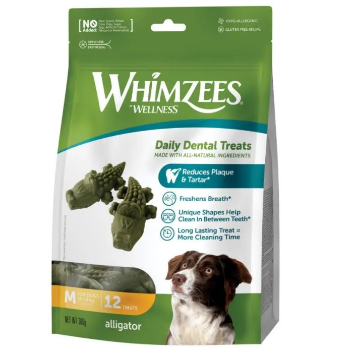 Ласощі для собак Whimzees Alligator M 12 шт (8718627750704)