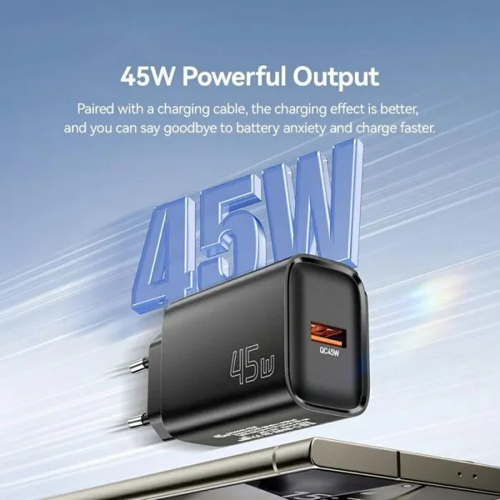 Зарядний пристрій Essager USB-A QC3.0 45W black (ECT45W-RPB01-Z) зображення 2
