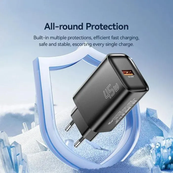 Зарядний пристрій Essager USB-A QC3.0 45W black (ECT45W-RPB01-Z) зображення 4