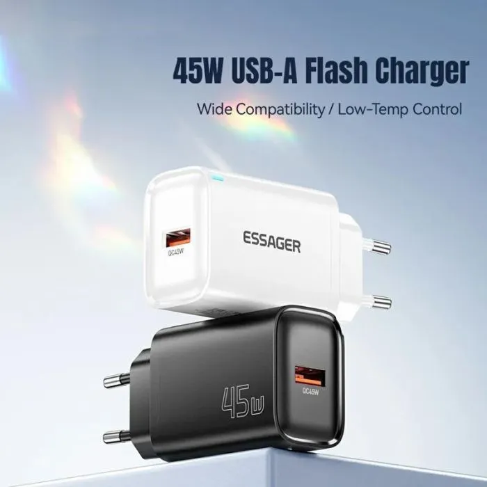 Зарядний пристрій Essager USB-A QC3.0 45W black (ECT45W-RPB01-Z) зображення 6