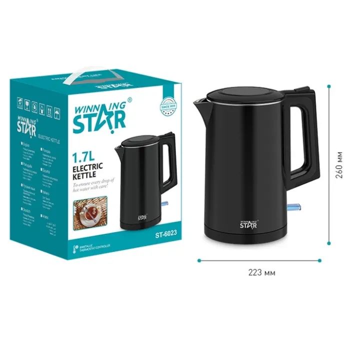 Електрочайник WINNINGSTAR ST-6023 Black зображення 6