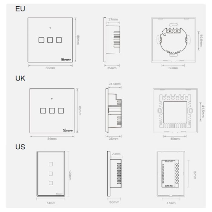 Розумний вимикач Sonoff T3EU2C-TX зображення 11