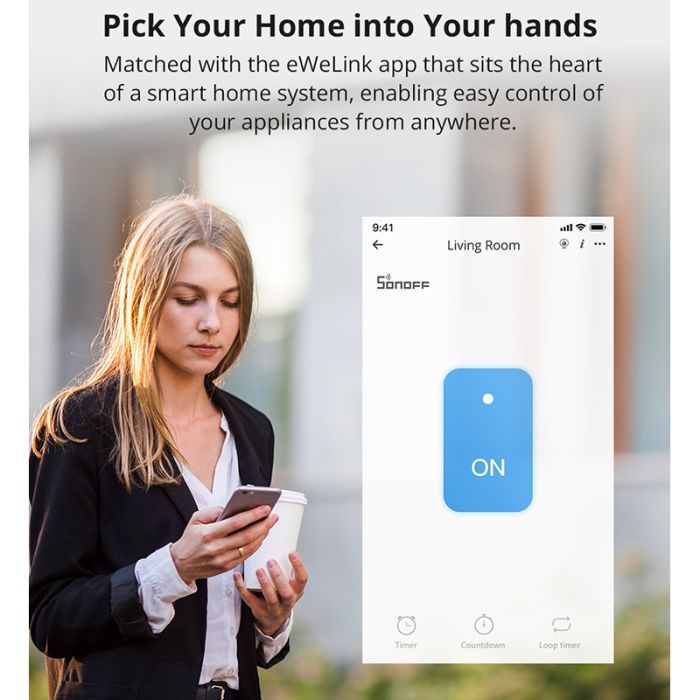 Розумний вимикач Sonoff T3EU2C-TX зображення 3