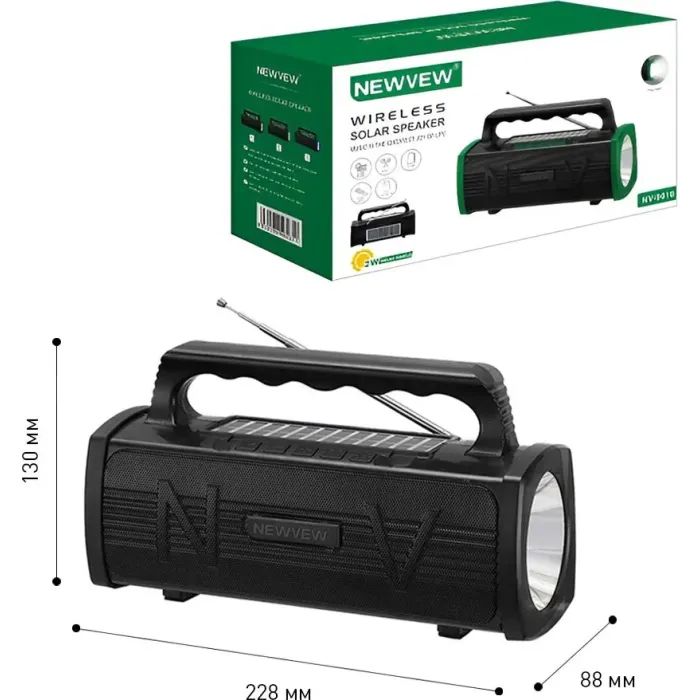 Акустическая система NEWVEW NV-9010 Solar Panel/BT/USB/TF/FM Blue (NWVW-NV-9010-BL) изображение 4