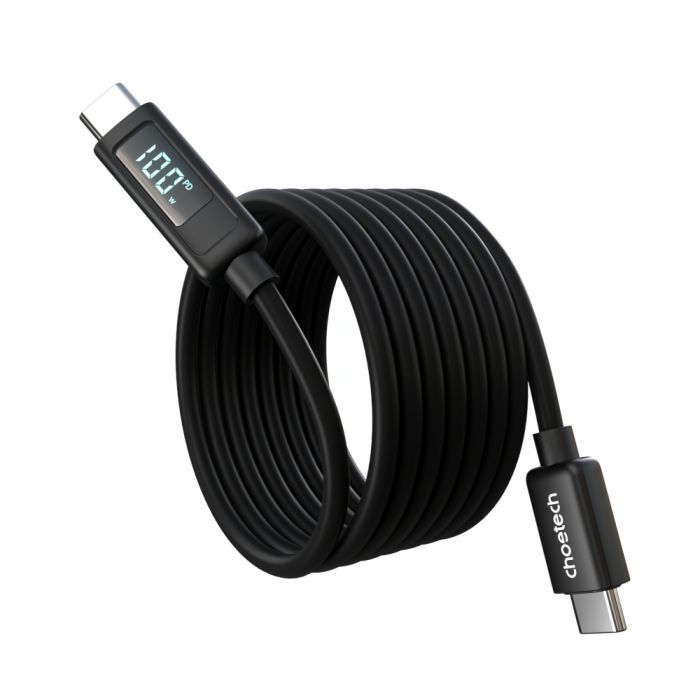 Дата кабель USB-C to USB-C 1.2m PD100W digital display silicone Choetech (XCC-1064) зображення 2