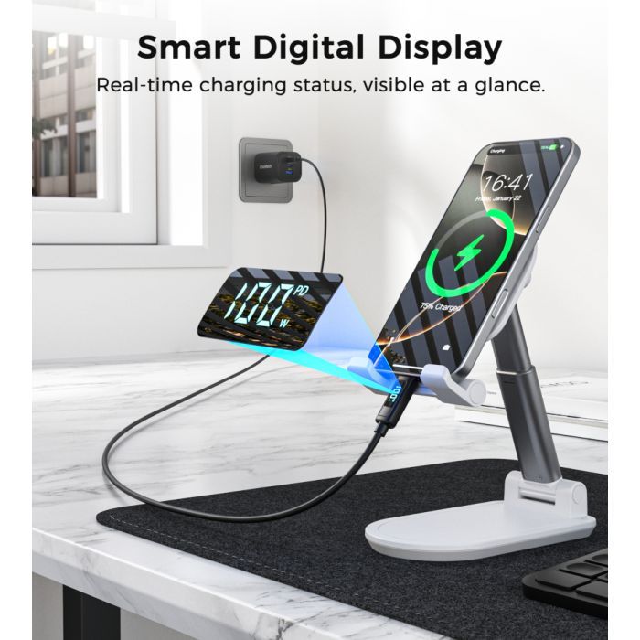 Дата кабель USB-C to USB-C 1.2m PD100W digital display silicone Choetech (XCC-1064) зображення 5