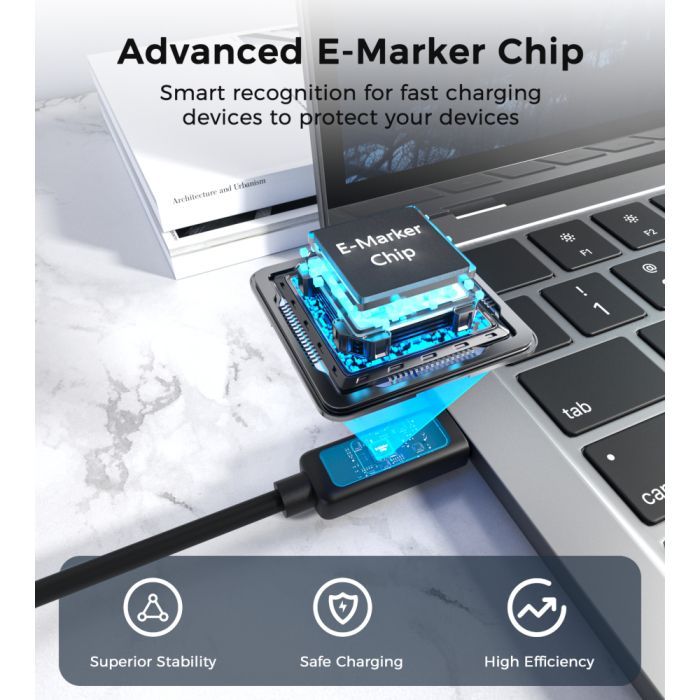 Дата кабель USB-C to USB-C 1.2m PD100W digital display silicone Choetech (XCC-1064) зображення 9