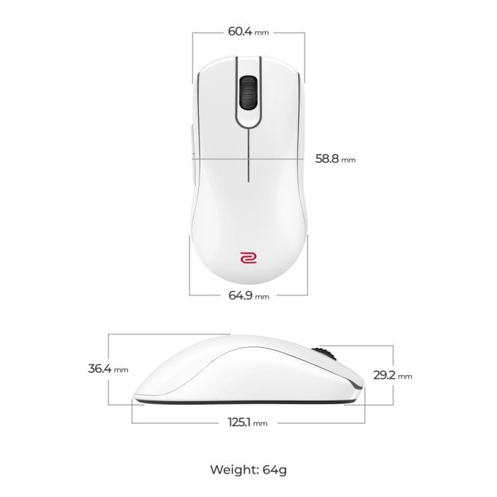Мышка Zowie FK2DW Wireless White (9H.N4MBE.A3E) изображение 7