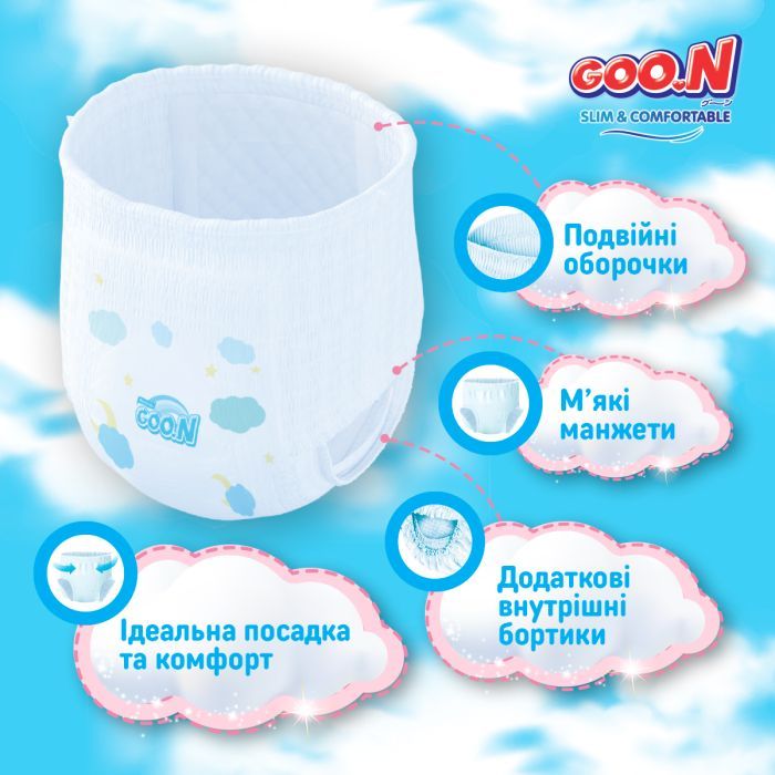 Подгузники GOO.N Slim & Comfortable Розмір 3 M 7-12 кг 56 шт (21001091) изображение 6