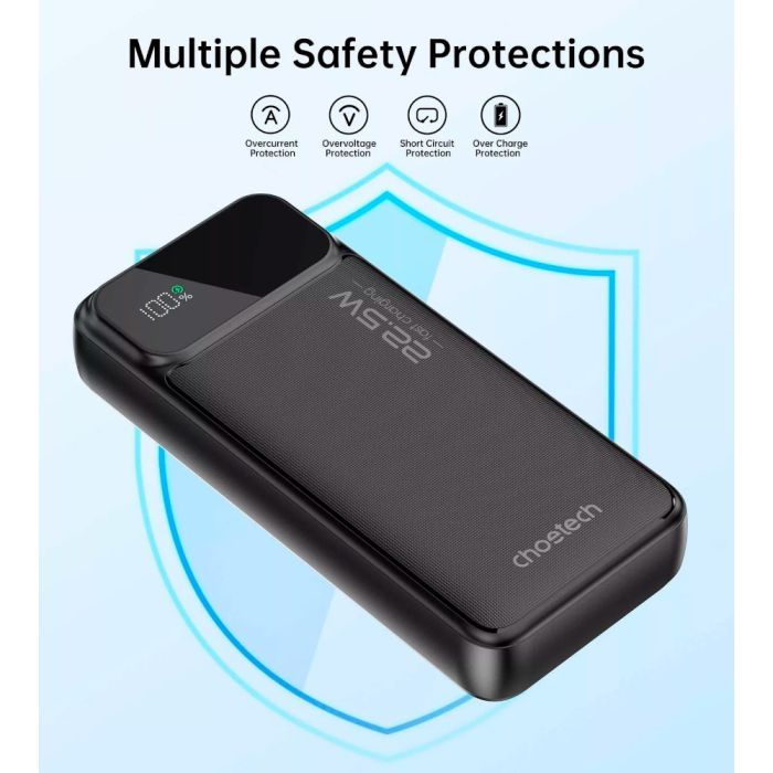 Батарея универсальная Choetech 20000mAh, PD/22.5W, QC/3.0, AFC Samsung, LED (B729) изображение 10
