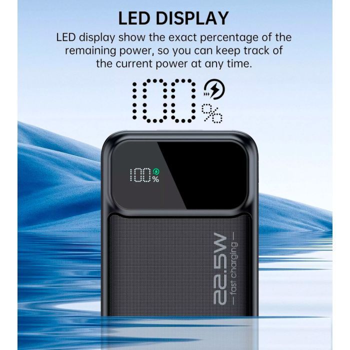 Батарея универсальная Choetech 20000mAh, PD/22.5W, QC/3.0, AFC Samsung, LED (B729) изображение 7