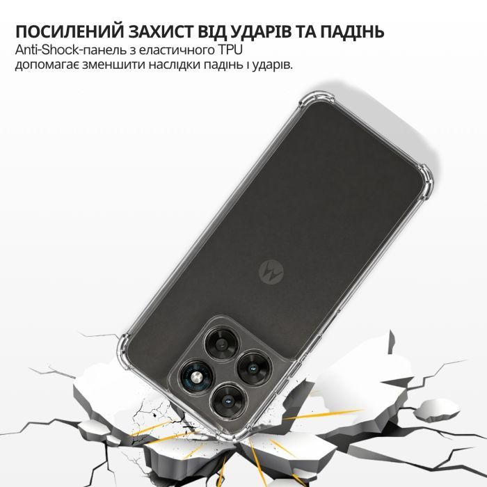 Чохол до мобільного телефона BeCover Anti-Shock Motorola Moto G77 Transparent (715700) зображення 5