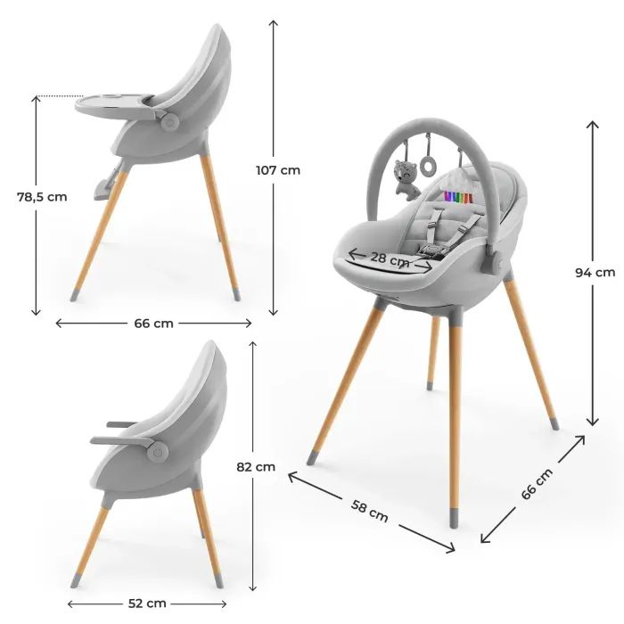 Стілець для годування Kinderkraft 2 в 1 Fini Up Beige (5902533930104) зображення 7