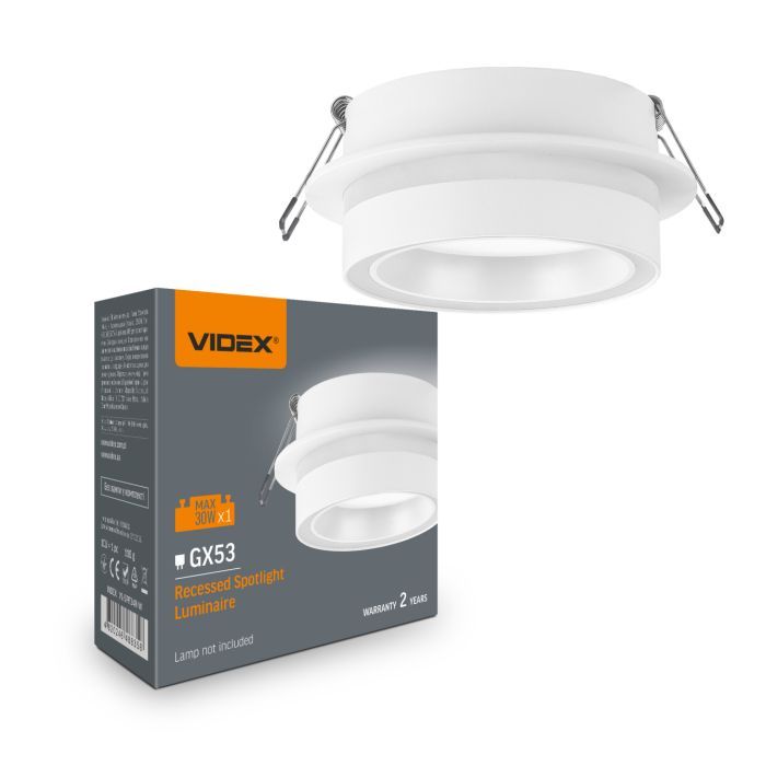 Светильник Videx під лампу GX53 врізний Білий (VL-SPF34R-W)