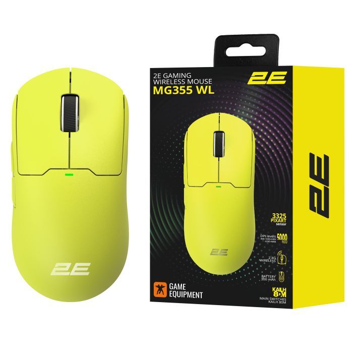 Мышка 2E MG355 WL Wireless/USB Yellow (2E-MG355UYW-WL) изображение 10