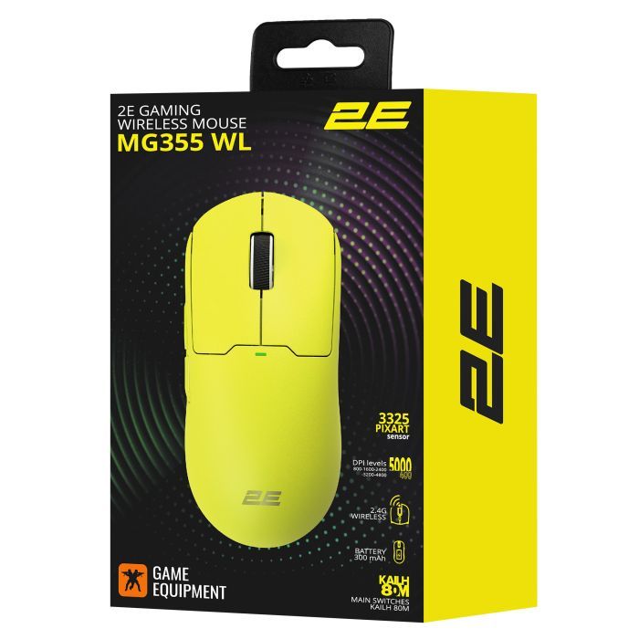 Мышка 2E MG355 WL Wireless/USB Yellow (2E-MG355UYW-WL) изображение 9