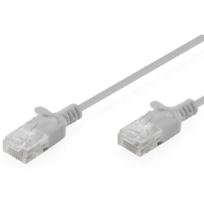 Патч-корд 0.3м, UTP, cat.6, Sliim, AWG 32/7, Cu, LSZH, grey Digitus (DK-1618-003S)