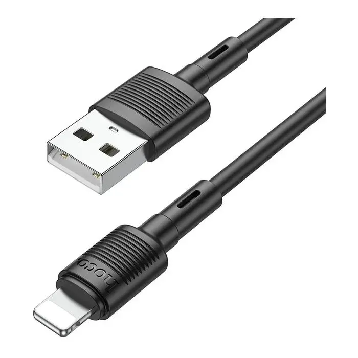 Дата кабель USB 2.0 AM to Lightning 1.0m 2.4A X83 black HOCO (6931474770868)