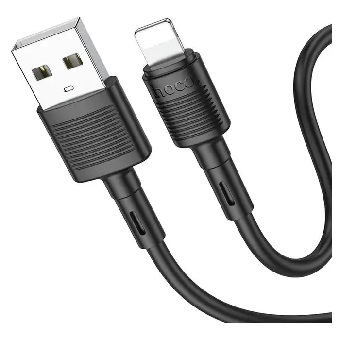 Дата кабель USB 2.0 AM to Lightning 1.0m 2.4A X83 black HOCO (6931474770868) изображение 2