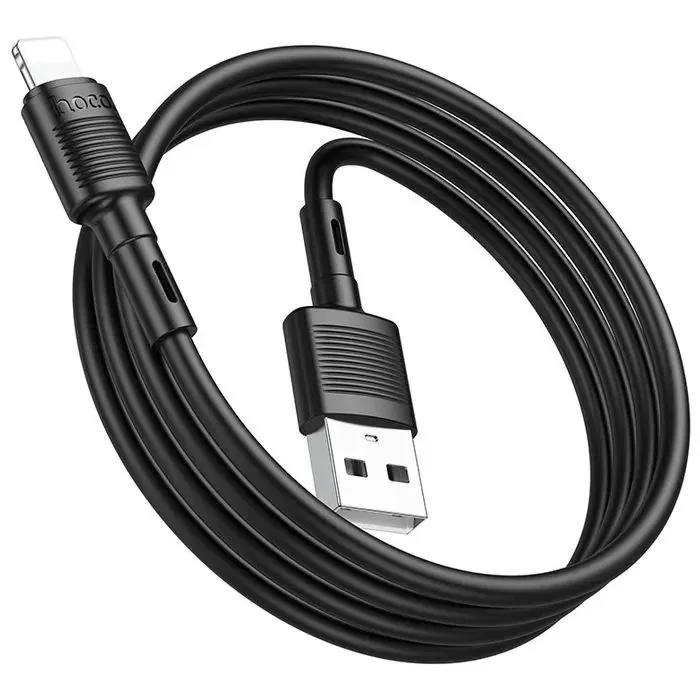 Дата кабель USB 2.0 AM to Lightning 1.0m 2.4A X83 black HOCO (6931474770868) изображение 3