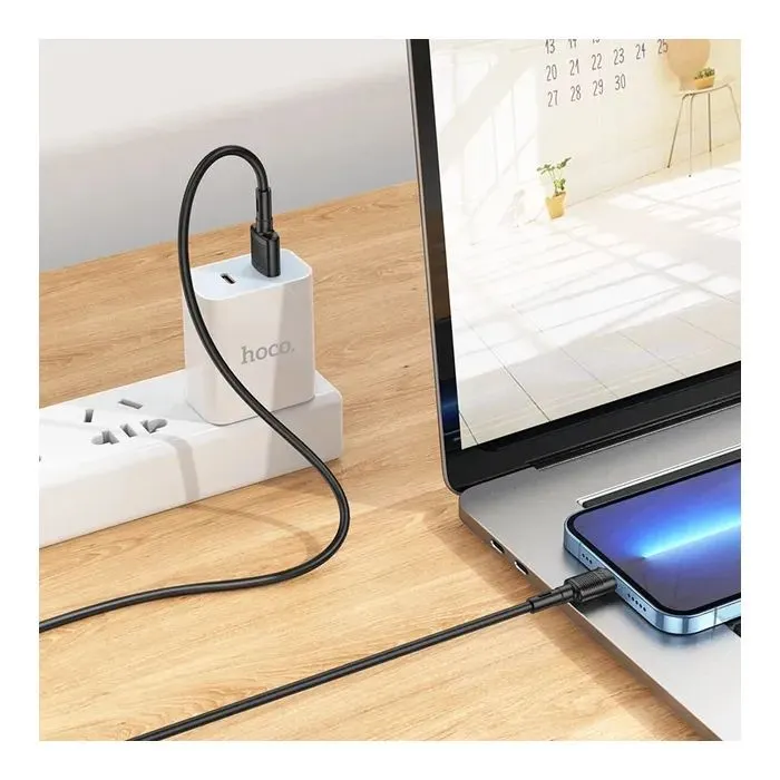 Дата кабель USB 2.0 AM to Lightning 1.0m 2.4A X83 black HOCO (6931474770868) изображение 4