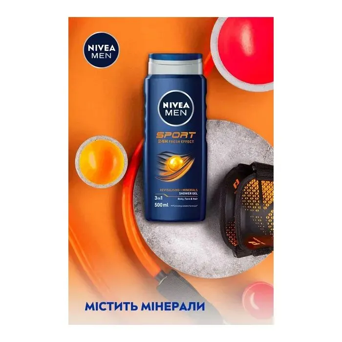 Гель для душа Nivea MEN Sport Shower Gel 500 мл (4006000010151) изображение 6
