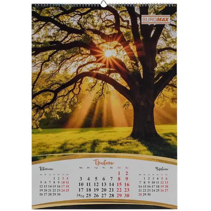 Календар Buromax настінний А2 2027 рік, 1 пружина, Seasons of the year (BM.210652) зображення 5