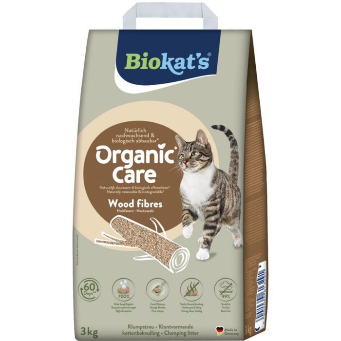 Наполнитель для туалета Biokat's Organic Care деревянный 30 л/11.4 кг (4002064617510)