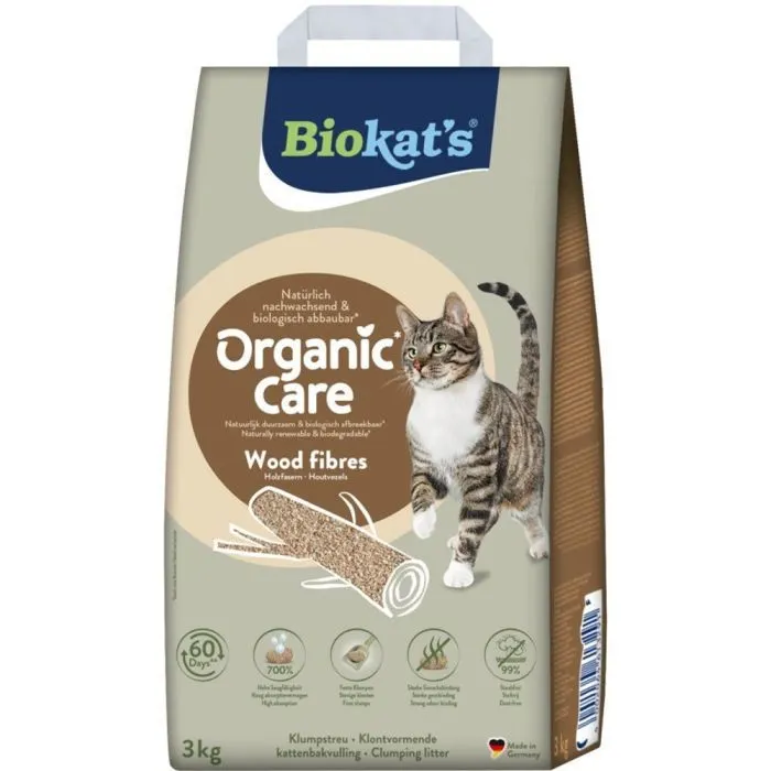 Наполнитель для туалета Biokat's Organic Care деревянный 8 л/3 кг. (4002064617503)