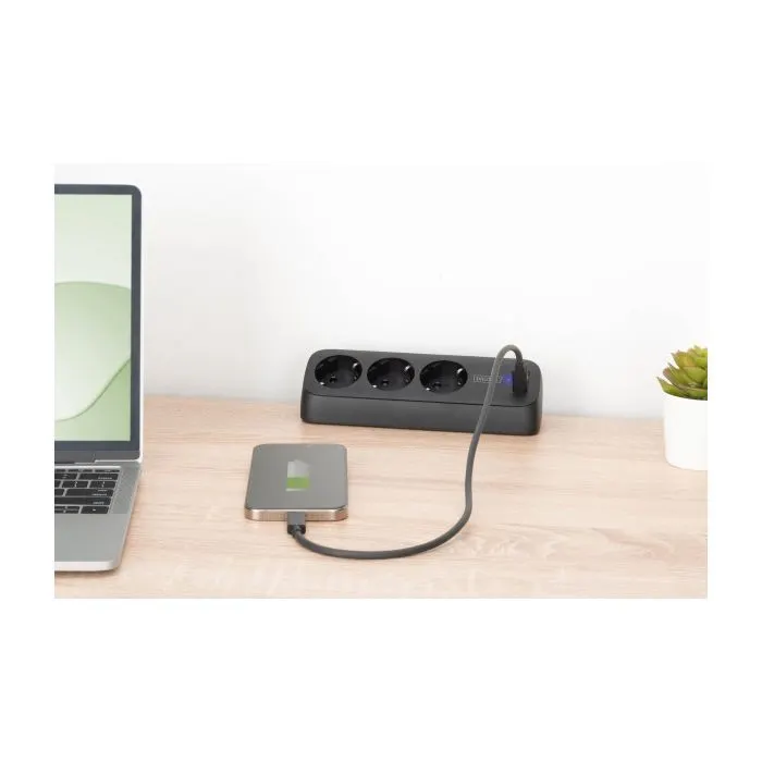 Мережевий фільтр живлення Digitus 3 розетки, 2xUSB-A, 1xUSB-C,1.5м, Black (DA-70625) зображення 6