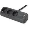 Мережевий фільтр живлення Digitus 3 розетки, 2xUSB-A, 1xUSB-C,1.5м, Black (DA-70625)