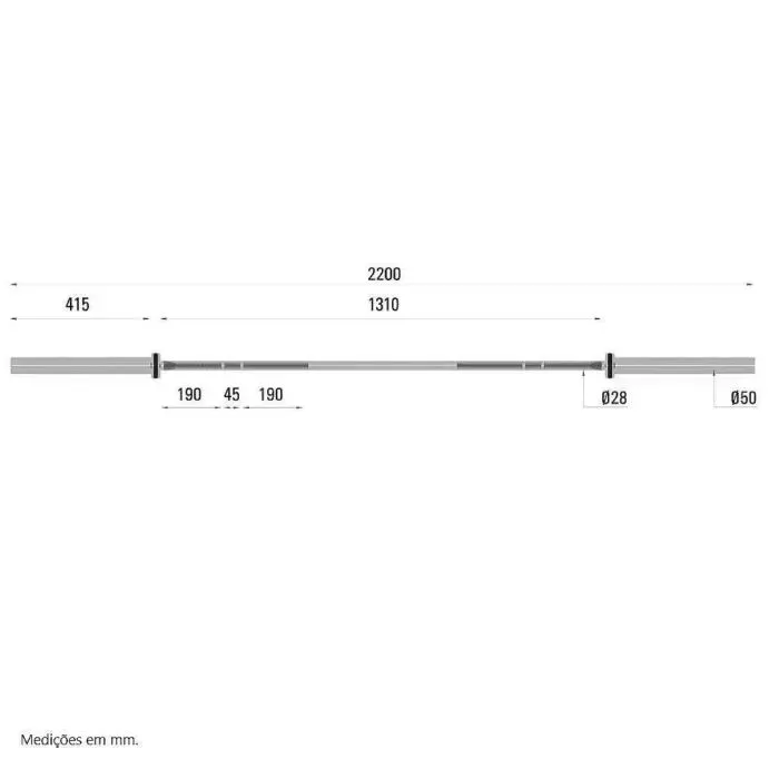 Гриф Toorx Max 1000 Kg Cross Competition 220 см 50 мм (BO-1000) (932175) изображение 4