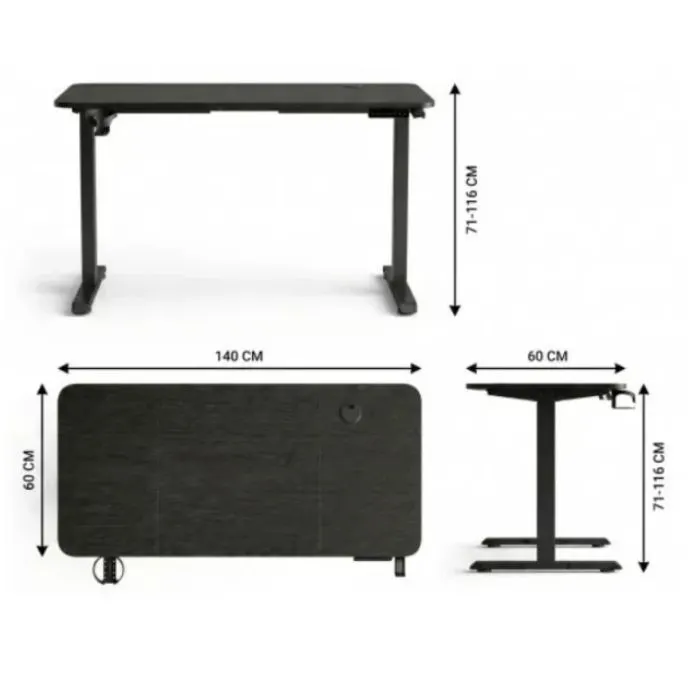 Комп'ютерний стіл GT Racer TY-1451 Black (TY-1451 (140x60x71-116) Black) зображення 8