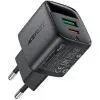 Зарядний пристрій Acefast 1xUSB-C + 1xUSB 25W GaN with digital display black (6974316284437) зображення 3
