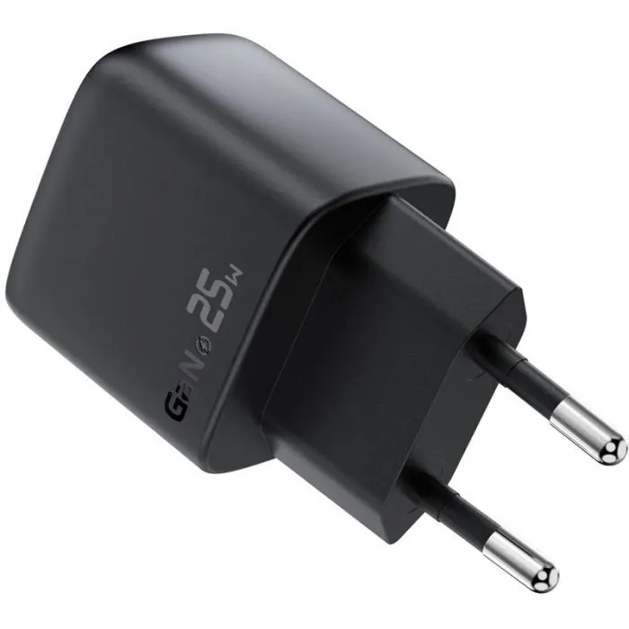 Зарядний пристрій Acefast 1xUSB-C + 1xUSB 25W GaN with digital display black (6974316284437) зображення 5