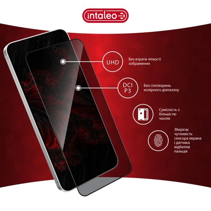 Скло захисне Intaleo Privacy Samsung Galaxy S24 Plus Black (1283126592027) зображення 6