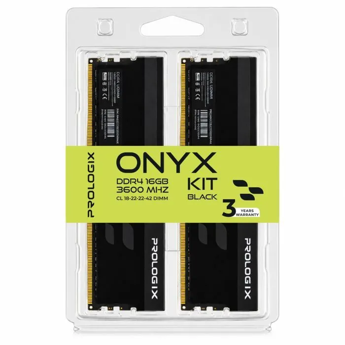 Модуль памяти для компьютера DDR4 16GB (2x8GB) 3600 MHz Onyx Black Prologix (PRO16GB3600YB4K) изображение 4