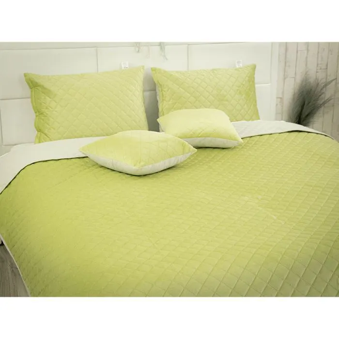 Покривало Руно Olive Green ромб велюр 220х240 (330.55_Olive Green ромб) зображення 3