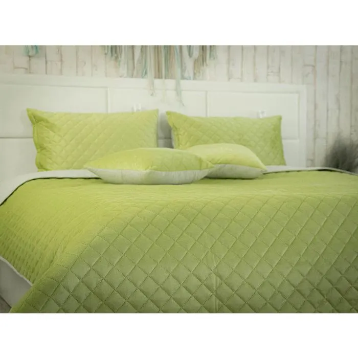 Покривало Руно Olive Green ромб велюр 220х240 (330.55_Olive Green ромб) зображення 5