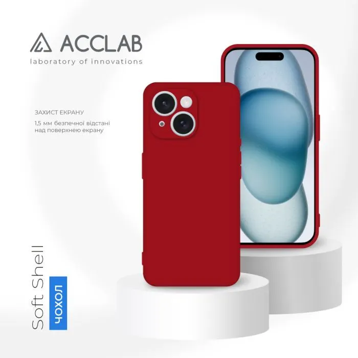 Чохол до мобільного телефона ACCLAB SoftShell Apple iPhone 15 Red (1283126586378) зображення 4