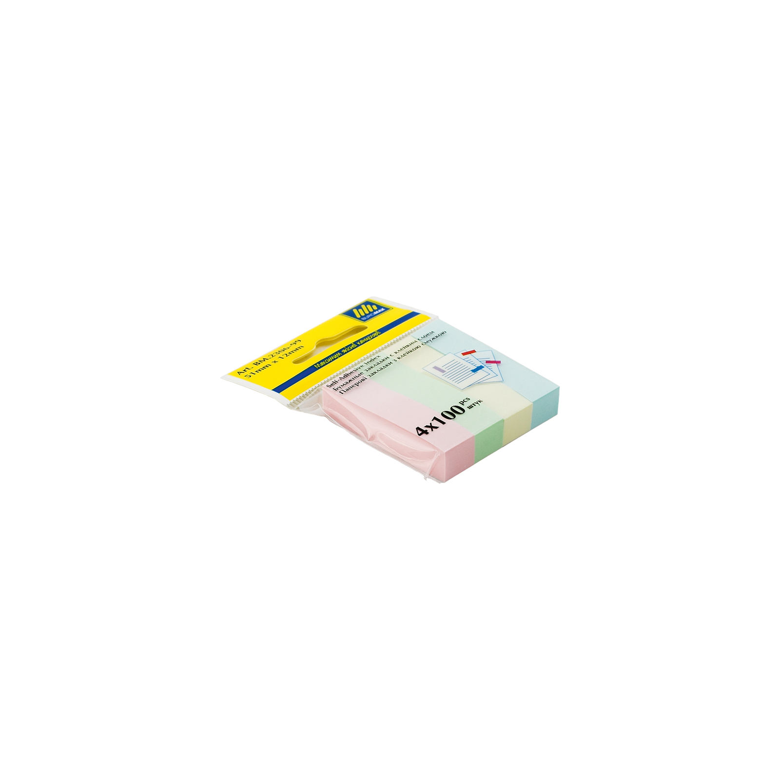 Стікер-закладка Buromax Plastic bookmarks 51x12mm, 4*100шт, rectangles,pastel colors (BM.2306-99) зображення 2