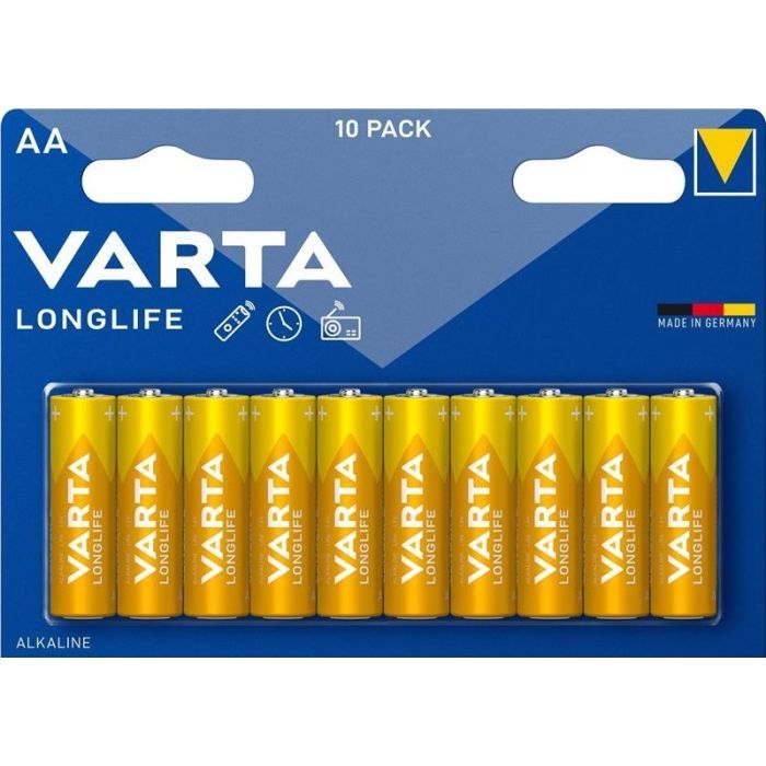 Батарейка Varta AA Varta Longlife щелочная * 10 (04106101461)