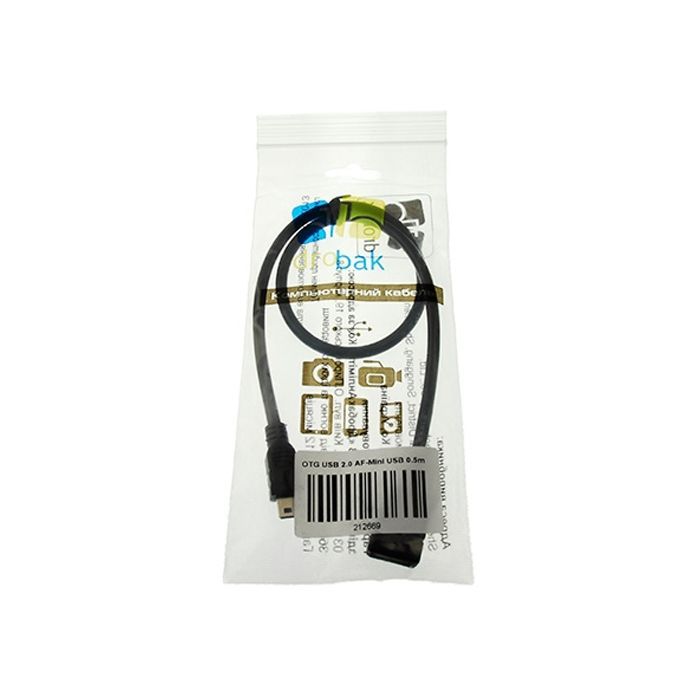 Дата кабель OTG USB 2.0 AF to Mini 5P Drobak (212669) изображение 3