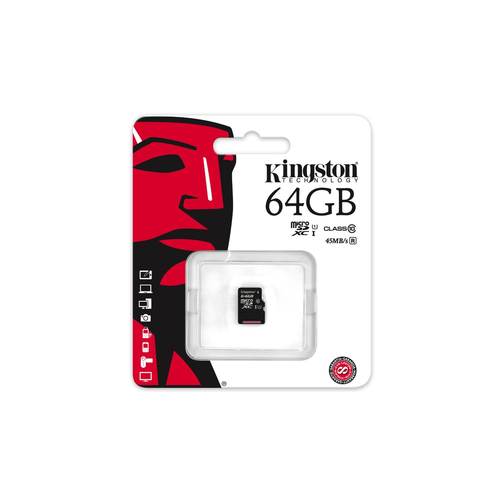Карта памяти Kingston 64GB microSDXC Class 10 UHS-I (SDC10G2/64GBSP) изображение 3
