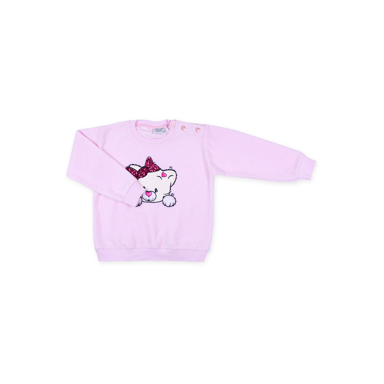 Набір дитячого одягу Breeze кофта з брюками з котиком і бантиком (8371-68G-pink) зображення 2
