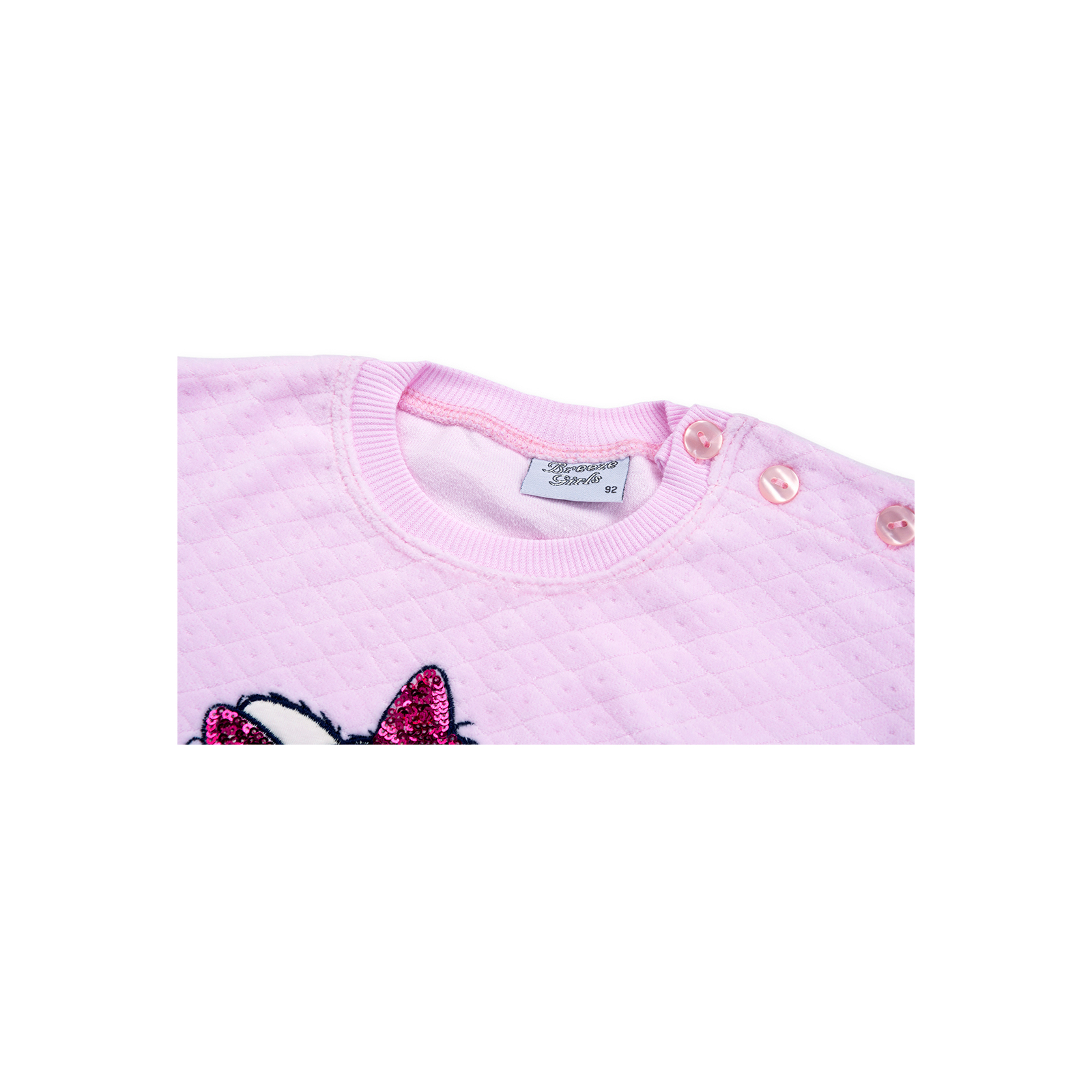Набір дитячого одягу Breeze кофта з брюками з котиком і бантиком (8371-68G-pink) зображення 4