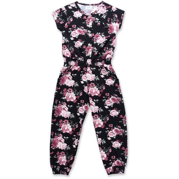 Комбинезон детский Breeze в цветочки (8904-128G-black)